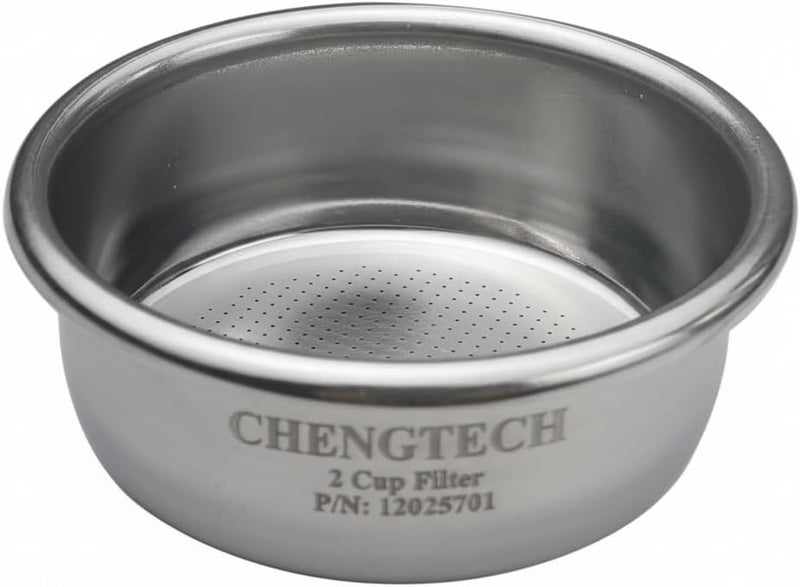 Chengtech Stainless Steel Coffee Filter,54mm Espresso Filter Basket Double Cup Filter Non-pressurized for 2-ear spout filterholder Compatible with BREV 820/840/870/875/878/879/880/450/550 - Image 1
